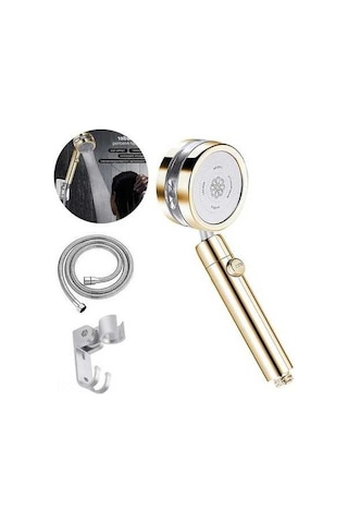 Besthome1 Yüksek Basınçlı El Duşu, Turbo Şarjlı, Su Tasarruflu, 360 Döner, Abs Malzeme, Altın Kaplama, Fırça Süpürge Dahil Diğer