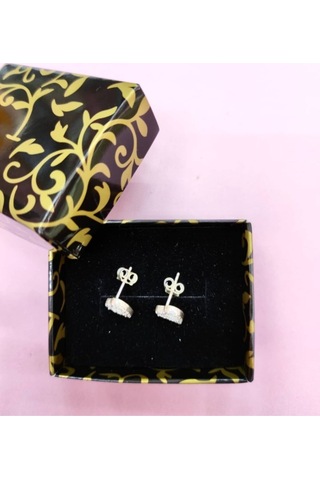 Oriental Kuyumculuk Jewellery Taşlı Gümüş Kalp Küpe Gümüş