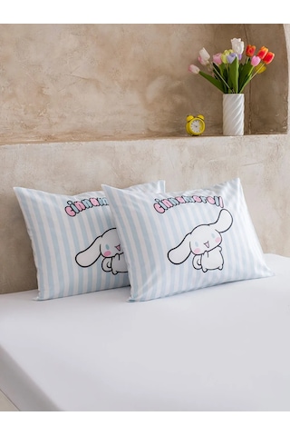 Mavi Cinnamoroll Baskılı Yastık Kılıfı 2'li 50x70 Cm