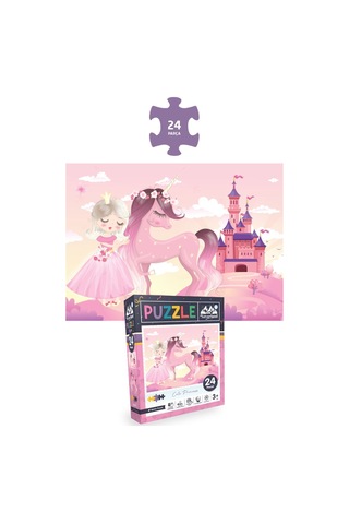 3'lü Çocuk Puzzle - 24 P. Sevimli Prenses Ve 50 P.deniz Kızı Ve 50 P. Ara Ve Bul Sihirli Unıcorn