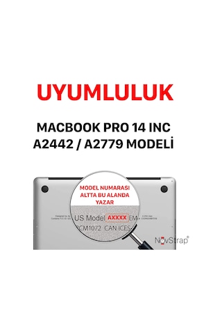 Novstrap Apple Uyumlu MacBook Pro 14 İnç M1 M2 A2442 A2779 İle Touchpad Trackpad Koruyucu Film