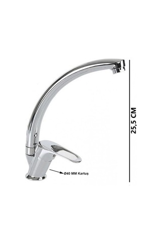 Schwan Eviye Bataryası Krom Döner Çift Su Girişli 40 MM Kartuşlu 9079972217533