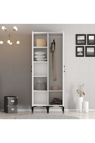 Variant Kumsal 2 Kapılı Rs Gardrop - Beyaz / Beyaz