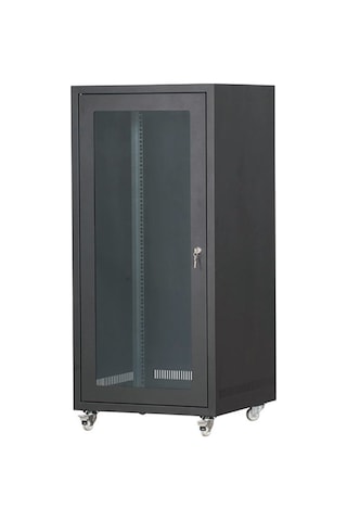 SETRACK 19'' 20U 600X800 CAMLI TEKERLEKLİ RACK KABİNET