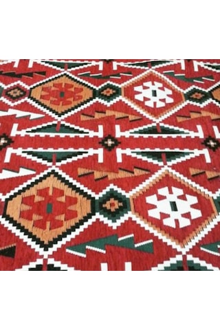 Coton Şark Köşesi Antep Anadolu Desenli Kilim Kırmızı 200 x 300 CM