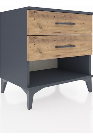 Hyperion Komodin 2 Çekmeceli 60x44x64 Antrasit-çam Antrasit