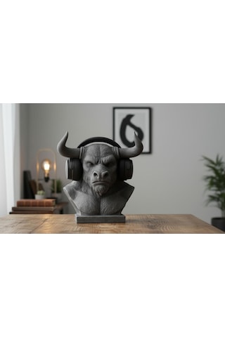 Happy3dworld Minotor Büstü Kulaklık Standı, 3d Baskı Mitoloji Gaming Dekor