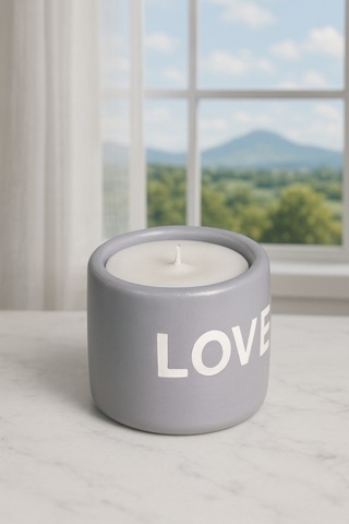 Dekoratif Kokulu Mum Love Gri Love