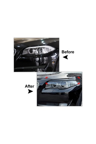 Cnnıko2 Araba Far Kaş Göz Kapağı Kapak Trim Bmw 5 Serisi F10 F11 20112014 İçin Parlak Siyah Haziran 2011'den Sonra