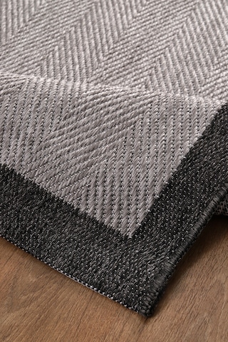 Elit Premium Sisal Jut Halı 1405 Hav Ve Toz Yapmaz Bordürlü Halı Gri-siyah Gri - Siyah