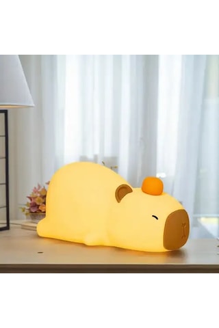 Petrix 34627 Sevimli Capybara Ayarlanabilir Şarjlı Gece Lambası RGB