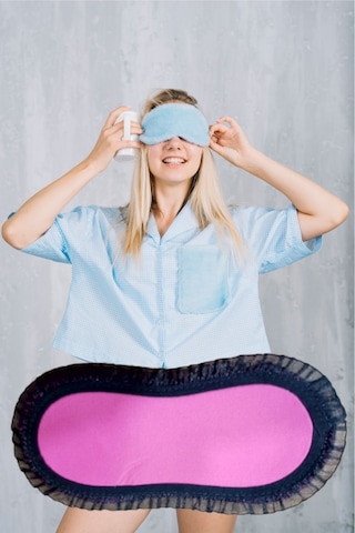 Pembecin Uyku Göz Bandı Maskesi Işık Önleyici Gözlük Maske Bant Eye Mask Fuşya