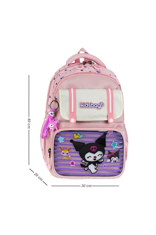 İlkokul Kız Çocuk Çantası 3'lü Set Kuromi Benzeri 40 30 Cm Beslenme Çantası Kalem Kutusu Ortopedik Pembe