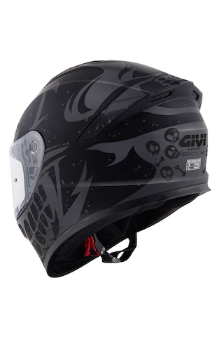 Givi 50.x Bones Fullface Motosiklet Kaskı Mat Siyah - Gri