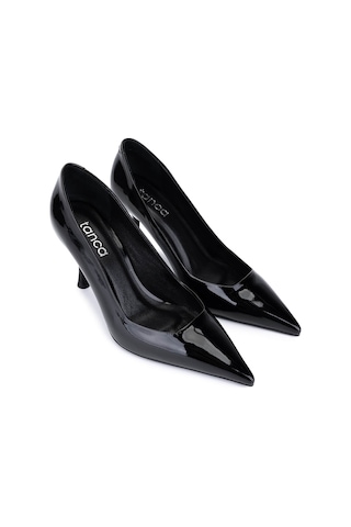 Tamer Tanca Kadın Siyah Rugan Topuklu Ayakkabı 1160 3400 Bn Ayk Sk25-26 Sıyah Rgn Siyah