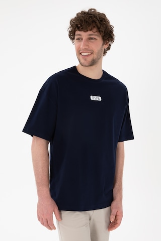 U.S. Polo Assn. Erkek Oversize Fit Bisiklet Yaka Lacivert Tişört 50305923-VR033
