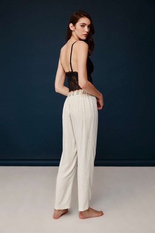 Bonnie&Clyde - Kadın Ekru Viskon 3 lü Pijama Takımı  30003 Ekru