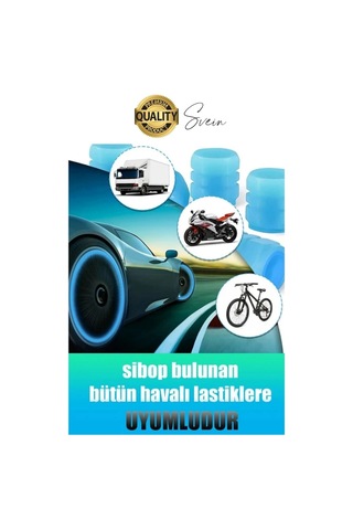 Özel Üretim Mavi Fosforlu Sibop Kapağı 4 Set Tüm Araçlarla Uyumlu Gece Parlayan Sibob Jant Tekerlek