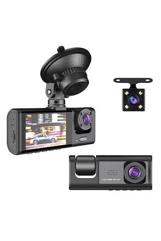Black Box Cr52 Full Hd 1080p Wifi Araç Kamerası - 3 Kameralı Ön, Kabin İçi, Arka , 2.0 Inç Ekran, Park Takibi Ve G-sensor Desteği