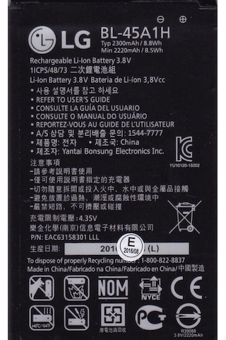 LG Uyumlu K10 2016 Bl-45A1H Batarya Pil
