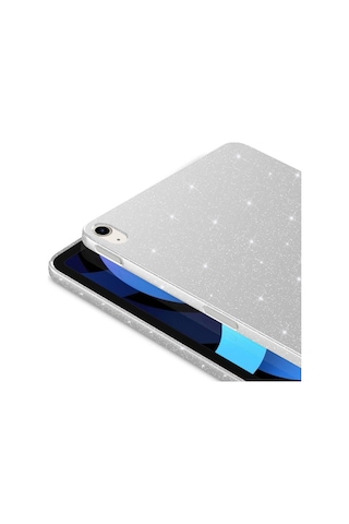 Apsuwa Apple Uyumlu iPad 10.9 2022 10.nesil Kılıf Koton Simli Silikon + Ekran Koruyucu