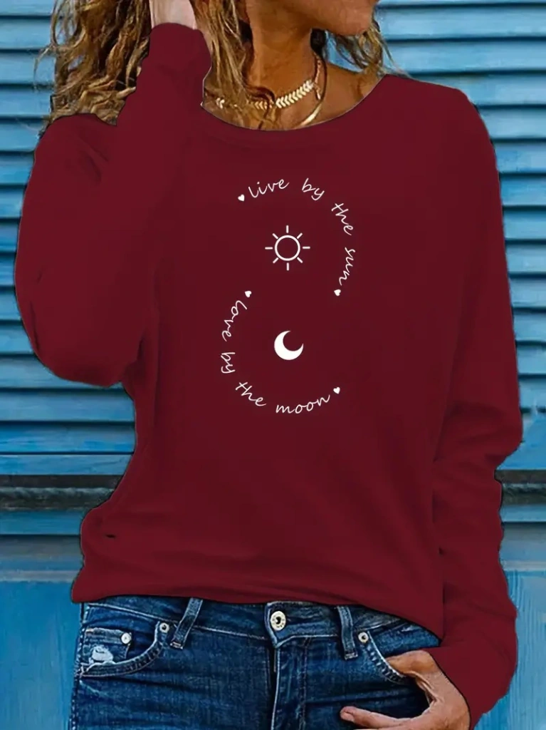 Emh Store Kadın Uzun Kollu Bisiklet Yaka Desenli Viskon Bluz Gri