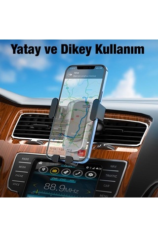 Coofbe Araç İçi Havalandırma Girişli Titremez Telefon Tutucu, Gravity Minimalist Yerçekimi Tutucu