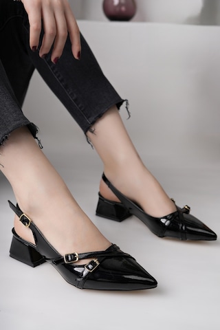 Luis A Costa 3 Tokalı Siyah 4 Cm Topuklu Ayakkabı Siyah