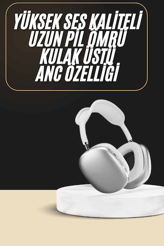 2025 Model Kulak Üstü Kablosuz Bluetooth Kulaklık Gürültü Azalta Uzun Pil