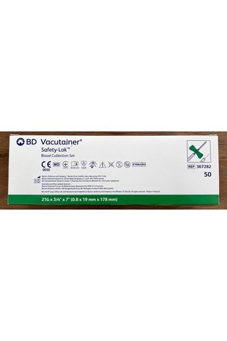 Bd Vacutainer Kelebek Set 21g 0.8 X 19 Mm X 178 Mm 50 Adet