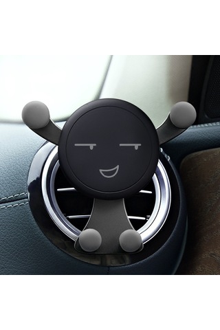 Ranyeek Siyah Araba Vantili Telefon Tutucu 360 Derece Dönebilen Evrensel 4.0-6.0 İnç Akıllı Telefon Stantı Kaymaz Silikon Siyah