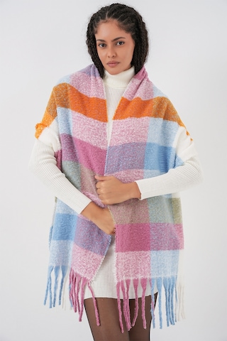 Kadın Yumuşak Dokulu Kalın Şal Atkı 15951 - Pudra Pudra