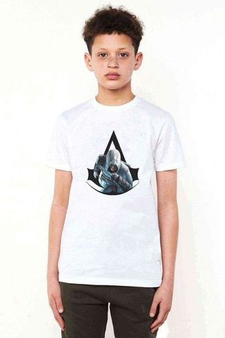 Tshirthane Assassins Creed Sanat Assassins Creed Baskılı Unisex Çocuk Beyaz
