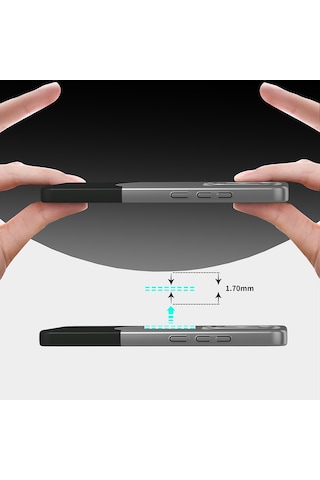 Toyigoo Poco X7 Pro Kılıf Mıknatıslı Duble Kapak - Gri Gri