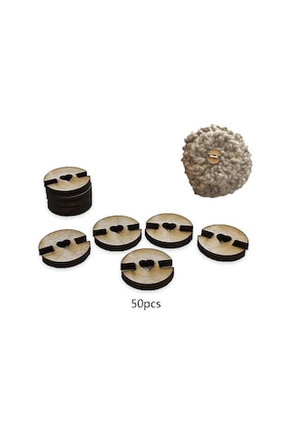 Homyl 50x Ahşap Pom Düğmeleri Ponpon Tutucular, Şapka Için
