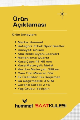 Hummel Erkek Kadın Spor Kol Saati Siyah Lacivert Hm-3002ma-2