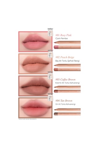 Kremsi Formüle Sahip Dudak Kalemi Ve Kalemtıraş Seti Clıo Velvet Lip Pencil Set 11 Peach Cream