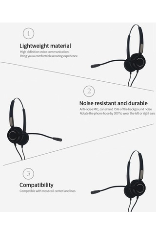 Primepickings İletişim Kulaklığı Hafif Çelik Çubuk, Gürültü Engelleyici, Dayanıklı, Esnek, 3.5mm Konnektör