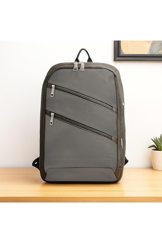 Laptop Gözlü Ve Körüklü İnce Tasarım Sırt Çantası Baggaj S24129 Gri