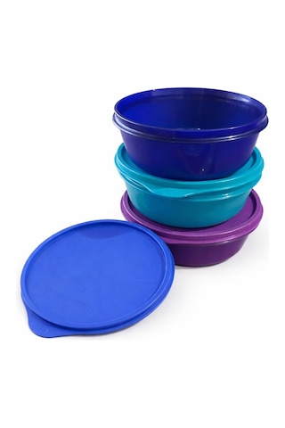 Tupperware 600 Ml Şeker Kap 3lü Set Mavi Lacivert Mor Tupperware 600 Ml Şeker Kap 3lü Set Mavi Lacivert Mor