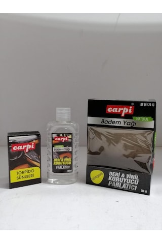 Carpi Deri & Vinil Koruyucu Set Süngerli Badem Yağı 200Ml