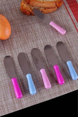 6 Adet Tereyağı Bıçağı Mini Spatula + 3 Fonksiyonlu Mıknatıslı Sarımsak Peynir Rendesi 8cm - 2li Set Diğer
