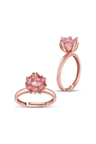 Casera's Gümüş Rose Pembe Lotus Çiçeği Yüzük Csr2182967 Gümüş