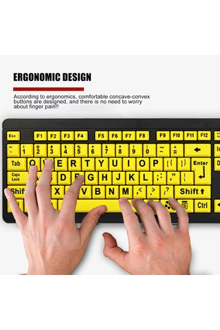Küçük Usb Kablolu Klavye Usb Büyük Font Bold Öğrenci Macbook Uyumlu Windows İçin Yaşlı Klavye