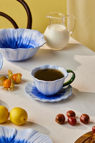 Karaca Bluebell Çay Fincanı Ve Tabağı 260 Ml Mavi