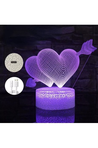 Amelief 3d Gece Lambası Kumanda İle 205618447 Sütlü