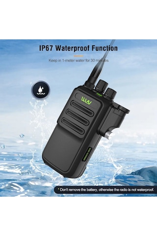 Wln Pmr 446 Sportif El Telsiz Ip67 Su Geçirmez Led Işıklı Kulaklık li Set