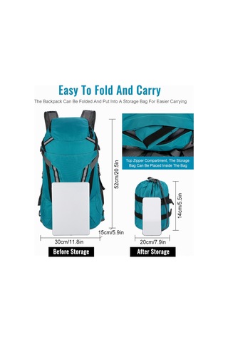 Yunboo Su Gezisi İçin Hafif Ve Katlanabilir Sırt Çantası - Yeşil Renk Çok Renkli