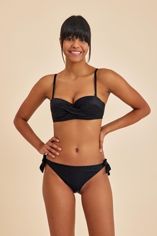Bali Siyah Dolgulu Straplez Push-up Bikini Takım Siyah