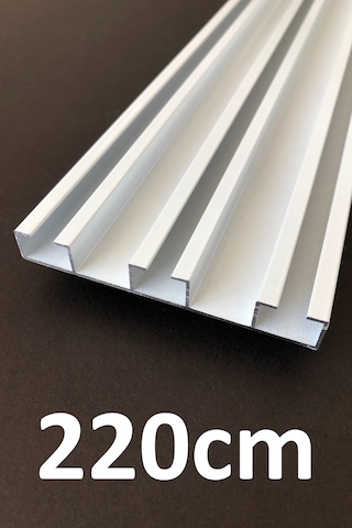 Üç Kanallı 220cm Alüminyum Beyaz Perde Rayı 80mm Kalın Üçlü Korniş